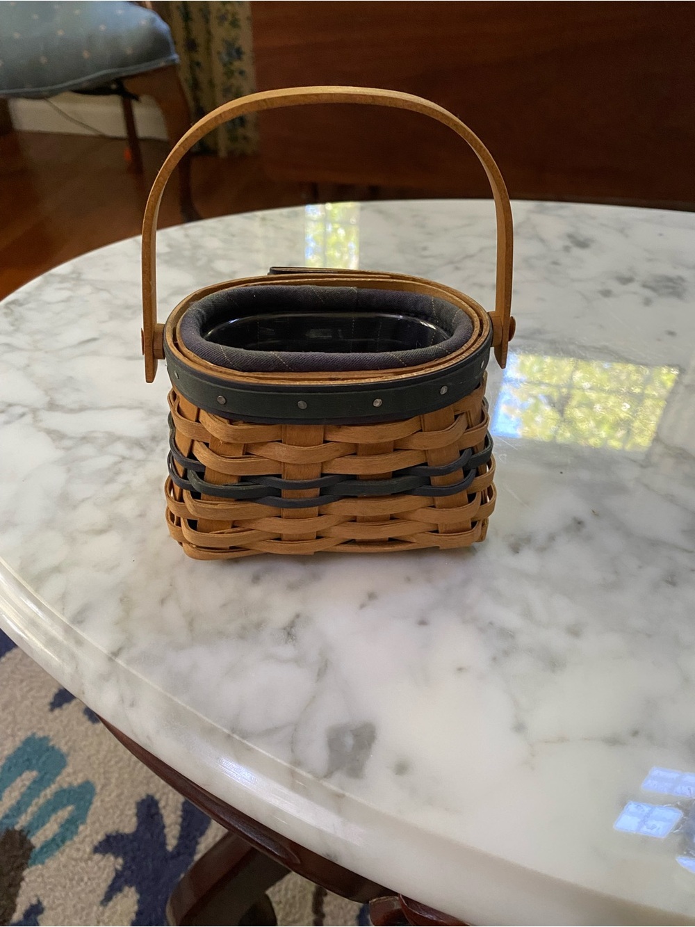Longaberger 2003 Collectors Club Basket in Navy and Green